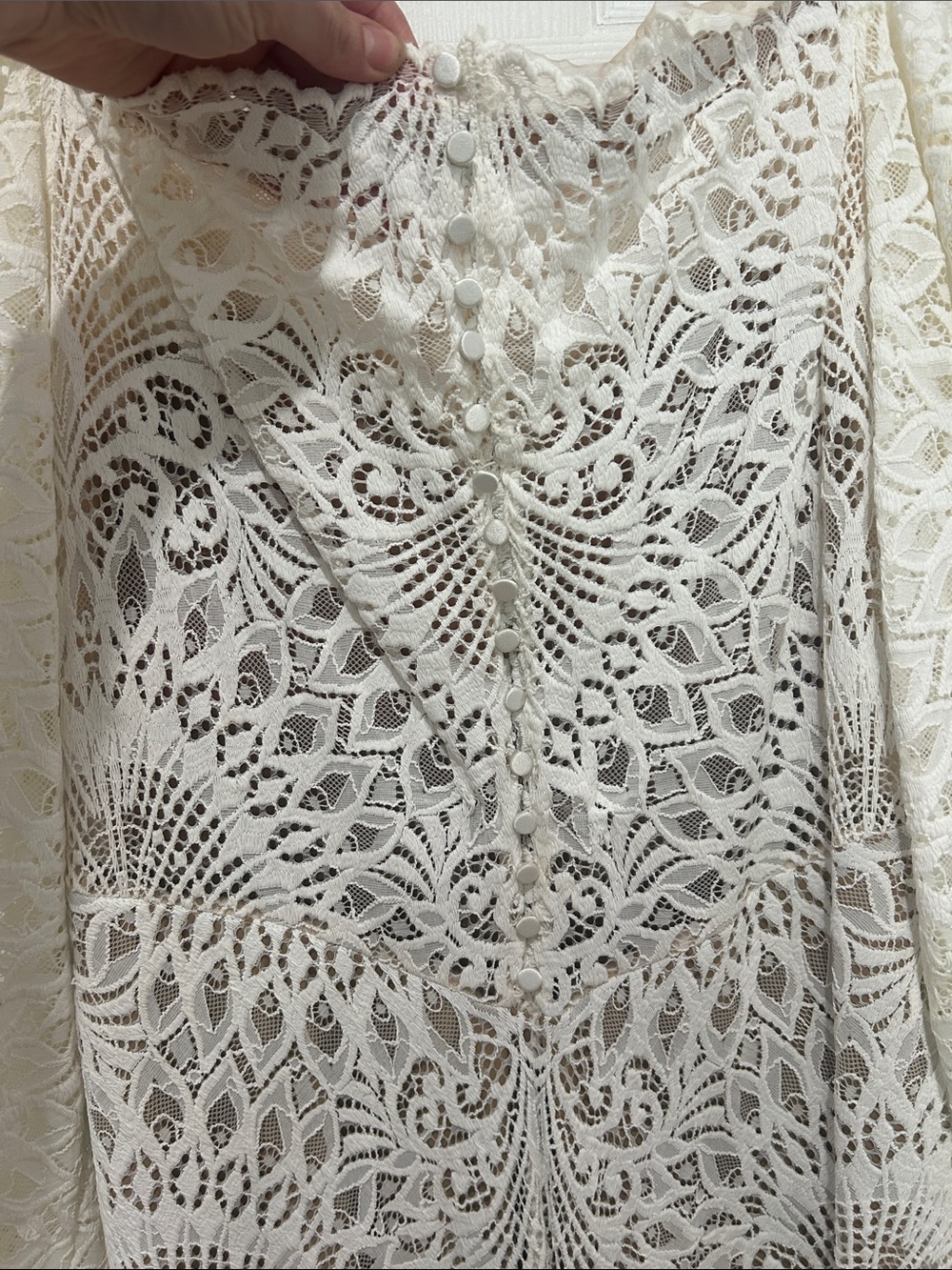 Grace Loves Lace Ivory Lace Bohemian Long Sleeve Wedding Dress- Nathalia - Picture 7 of 9